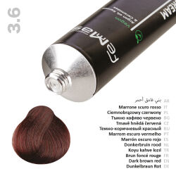 FemMas Hair Color Cream 100ml Haarfarbe Dunkelbraun Rot 3.6