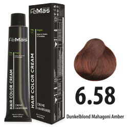FemMas Hair Color Cream 100ml Dunkelblond Mahagoni Amber...