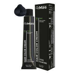 FemMas Hair Color Cream 100ml Haarfarbe Schwarz Intensiv 1.0