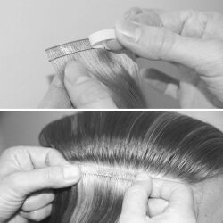 Doublehair Tape Extensions + Clip Application Länge u. Volumen 25 cm