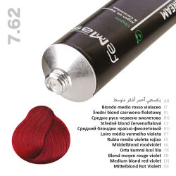 FemMas Hair Color Cream 100ml Haarfarbe Mittelblond Rot Violett 7.62