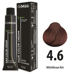 FemMas Hair Color Cream 100ml Mittelbraun Rot 4.6