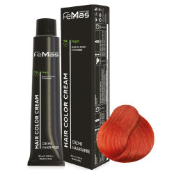 FemMas Hair Color Cream 100ml Haarfarbe Mittelblond Kupfer Rot 7.46